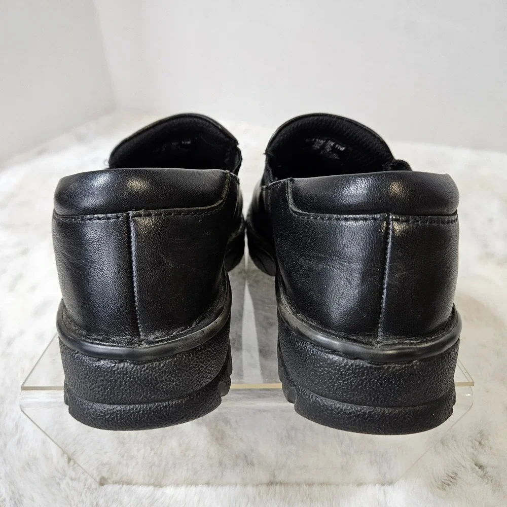 Eastland Black Newport Leather Slip On Loafers 7.5W WIDE Work Comfort Shoes Y2K